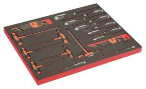 Bahco Foaminlay Fit&Go 3/3 met schroevendraaiers | T-greepschroevendraaiers en inbussleutels - met lasermarkering - 39-delig - FF1A202LM