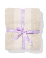 HEMA Plaid 130x150cm wollook strepen beige (beige)