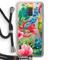 Papegaaien: Samsung Galaxy A8 (2018) Transparant Hoesje met koord