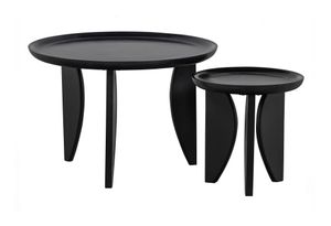 vtwonen Bijzettafel 'High Heels' Mangohout, Set van 2 stuks, kleur Zwart