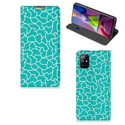 Samsung Galaxy M51 | Bookcase | Cracks Blue