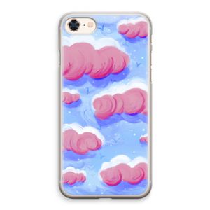Roze wolken met vogels: iPhone 8 Transparant Hoesje