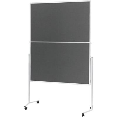 magnetoplan Presentatiebord 2111301 (l x b x h) 1260.00 x 1200 x 1500 mm Vilt Grijs, Wit Tweezijdig te gebruiken, Incl. rollen, Prikbord 2111301