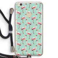 Flamingoprint groen: Huawei Ascend P8 Lite (2017) Transparant Hoesje met koord