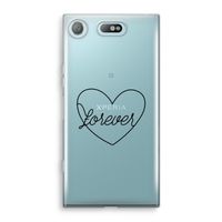 Forever heart black: Sony Xperia XZ1 Compact Transparant Hoesje - thumbnail