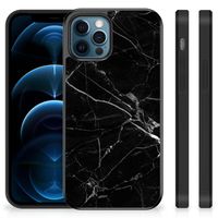 iPhone 12 Pro | 12 (6.1") Gripcase Marmer Zwart - Origineel Cadeau Vader