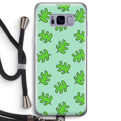 Groene blaadjes: Samsung Galaxy S8 Plus Transparant Hoesje met koord