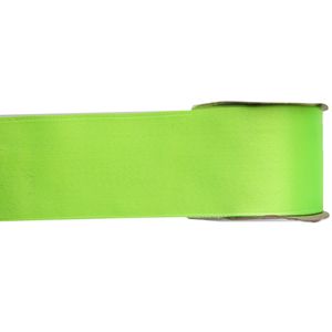 1x Lime groene satijnlint rollen 2,5 cm x 25 meter cadeaulint verpakkingsmateriaal   -