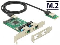 DeLOCK Converter M.2 Key B+M male > 2 x Gigabit LAN netwerkadapter Low Profile - thumbnail