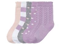 lupilu 5 meisjes sokken (27/30, Wit/paars/roze/grijs)