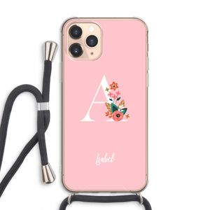 Pink Bouquet: iPhone 11 Pro Max Transparant Hoesje met koord