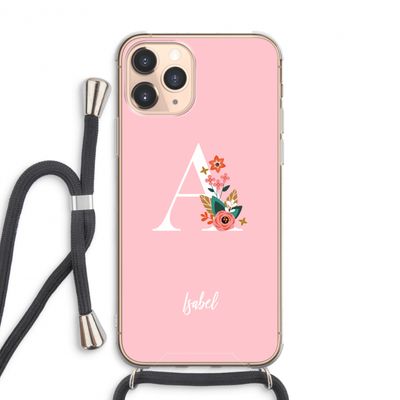 Pink Bouquet: iPhone 11 Pro Max Transparant Hoesje met koord