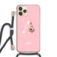 Pink Bouquet: iPhone 11 Pro Max Transparant Hoesje met koord