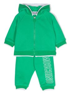 Moschino Kids survêtement en coton à logo imprimé - Vert