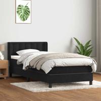 Boxspring met matras fluweel zwart 80x220 cm
