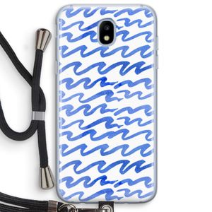 Blauwe golven: Samsung Galaxy J5 (2017) Transparant Hoesje met koord