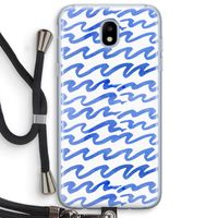 Blauwe golven: Samsung Galaxy J5 (2017) Transparant Hoesje met koord