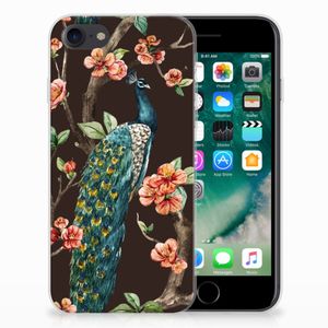 iPhone SE 2022 | SE 2020 | 8 | 7 TPU Hoesje Pauw met Bloemen