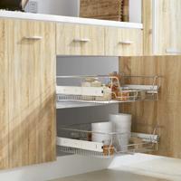 Draadmanden uittrekbaar 2 st 600 mm zilverkleurig