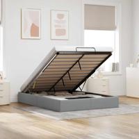 Bedframe zonder matras 140x200 cm stof lichtgrijs