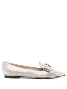 Jimmy Choo Gala metallic ballerina shoes - Tons neutres