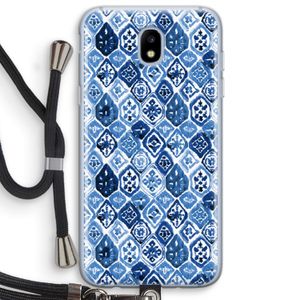 Blauw motief: Samsung Galaxy J5 (2017) Transparant Hoesje met koord