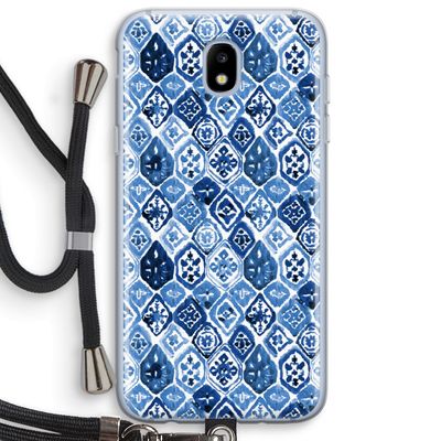 Blauw motief: Samsung Galaxy J5 (2017) Transparant Hoesje met koord