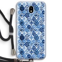 Blauw motief: Samsung Galaxy J5 (2017) Transparant Hoesje met koord