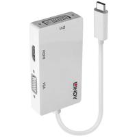 LINDY USB-C, VGA Converter [1x USB-C stekker - 1x DVI-bus 24+5-polig, HDMI-bus, VGA-bus] 43273 0.13 m - thumbnail