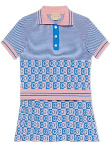 Gucci Kids robe-polo en maille à logo GG - Bleu