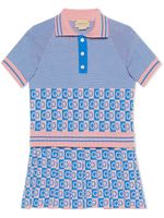 Gucci Kids robe-polo en maille à logo GG - Bleu - thumbnail