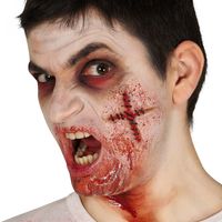 Halloween nep wond - litteken - incl. lijm - bloed - Horror thema&amp;nbsp;- verkleedaccessoire   -