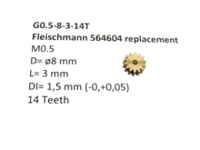 micromotor G0.5-8-3-14T tandwiel - thumbnail