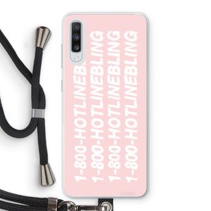 Hotline bling pink: Samsung Galaxy A70 Transparant Hoesje met koord