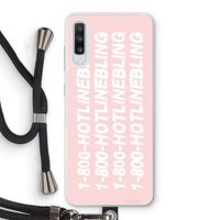 Hotline bling pink: Samsung Galaxy A70 Transparant Hoesje met koord