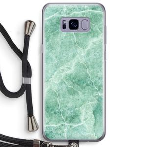 Groen marmer: Samsung Galaxy S8 Plus Transparant Hoesje met koord