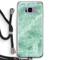 Groen marmer: Samsung Galaxy S8 Plus Transparant Hoesje met koord