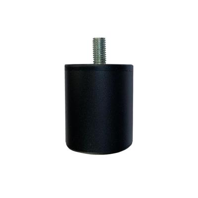 Stalen meubelpoot zwart rond ø 5 cm en hoogte 6 cm (M10)