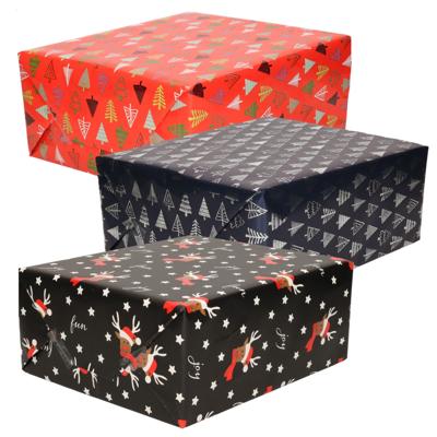Luxe Kerst cadeaupapier pakket - 3 prints mix - 9x rollen - 250 x 70 cm - cadeaupapier