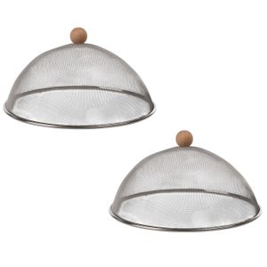 4x RVS vliegenkappen voor voedsel 30 cm