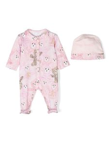 Roberto Cavalli Junior trousseau de naissance à imprimé animalier - Rose