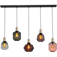 Masterlight 5-lichts hanglamp - goud -Porto met verschillende glazen - 2711-05-02-130-5-191