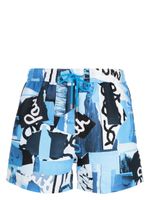 Paul Smith short de bain à logo imprimé - Bleu