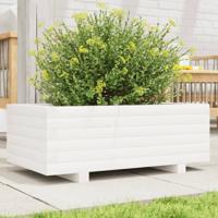 VidaXL Plantenbak 70x40x26,5 cm massief grenenhout wit