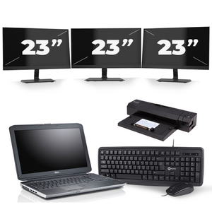 Dell Latitude E5530 - Intel Core i3-3e Generatie - 15 inch - 8GB RAM - 256GB SSD - Windows 10 + 3x 23 inch Monitor