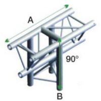 Showtec FT30-018 3-weg truss koppelstuk Apex Down, Recht + omlaag