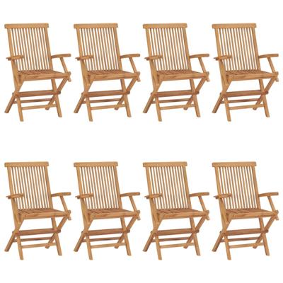 Tuinstoelen 8 st massief teakhout