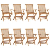 Tuinstoelen 8 st massief teakhout