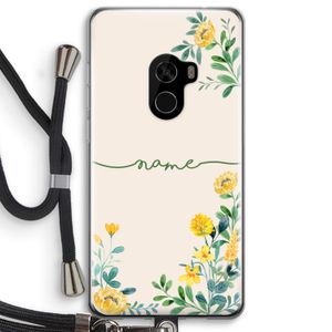 Gele bloemen: Xiaomi Mi Mix 2 Transparant Hoesje met koord