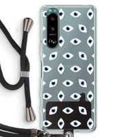 Eyes pattern: Sony Xperia 5 III Transparant Hoesje met koord